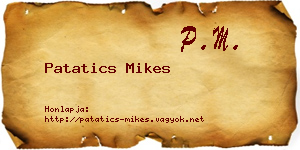 Patatics Mikes névjegykártya
